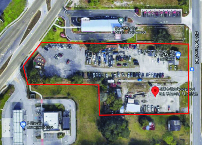 DUNHILL PROPERTIES INC SELLS ORLANDO 2.2 ACRE USED CAR LOT